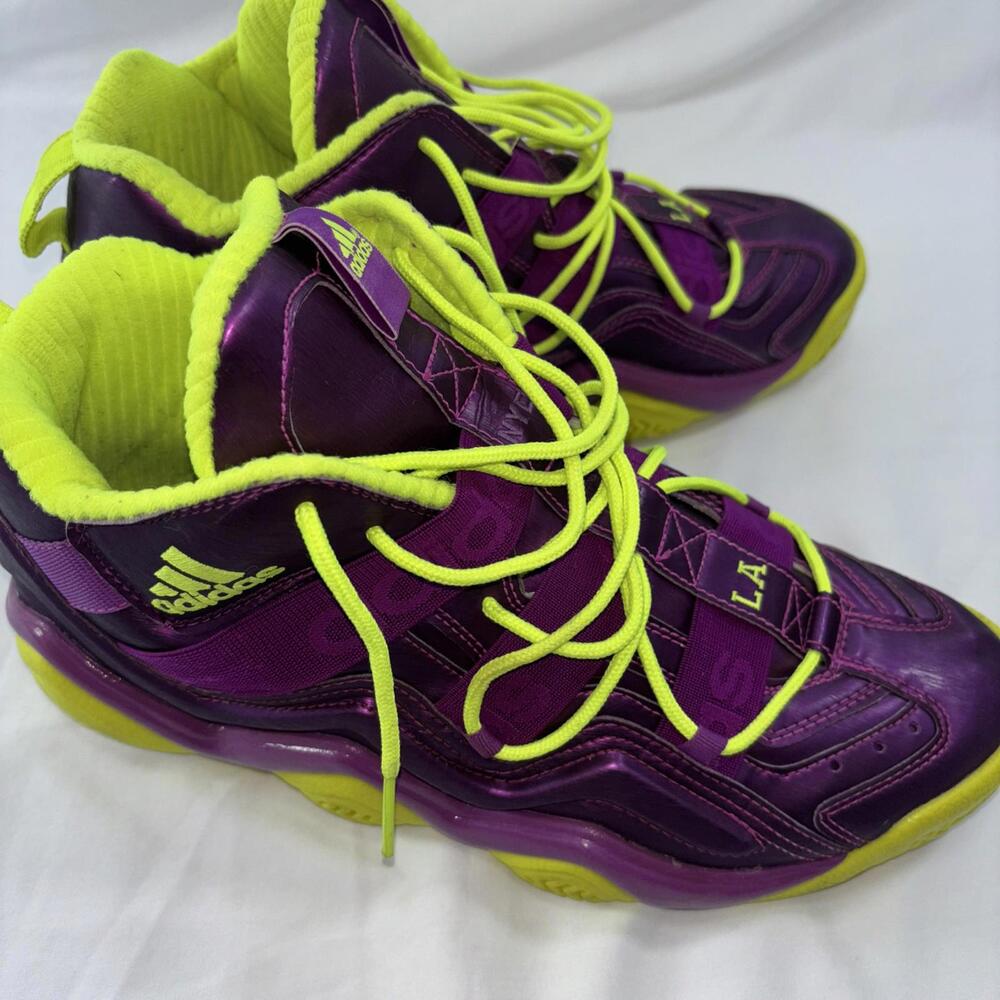 Adidas Kobe 2 Crazy 8 LA/CHI Purple Neon Yellow Basketball Shoes Men’s 10.5 - Picture 3 of 9